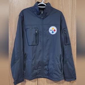 NFL Pittsburgh Steelers Full Zip Gray Jacket Size Large
